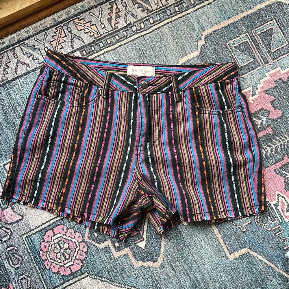 Philosophy striped black and colorful shorts 8